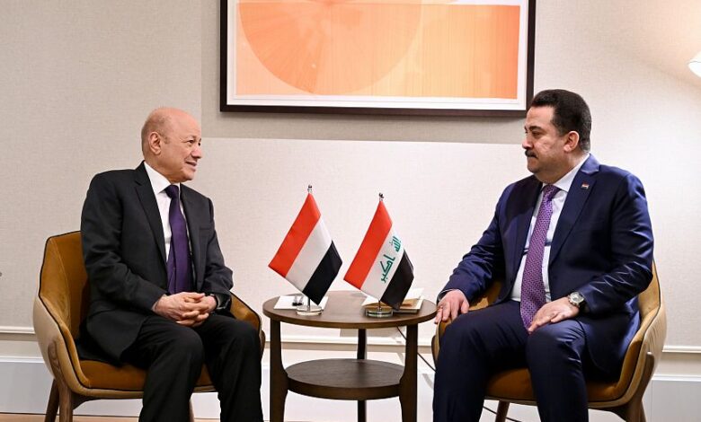 الرئيس العليمي والعراقي يبحثان مستجدات الاوضاع في البلدين
