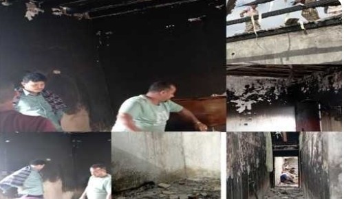 إثر ألعاب نارية.. احتراق منزل في أبين